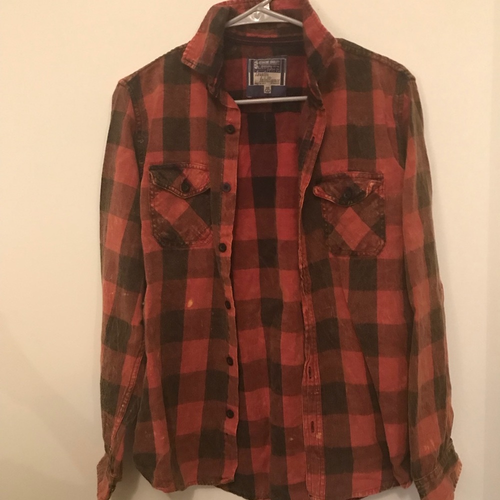 Acid Wash Flannel Shirt